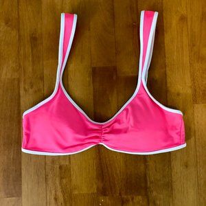 Neon pink scoop bikini top